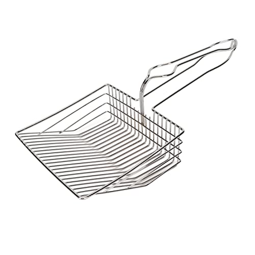 LiTaiJingNice Katzentoilettenschaufel aus Metall, robuste tiefe Schaufel mit Bodenhalterung für Katzentoilette (5 mm Lücken) von LiTaiJingNice