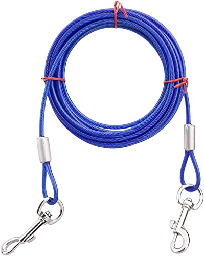 Robustes Hunde-Auslaufkabel, 3 m, mit 360° drehbarem abschließbarem Haken, für den Außenbereich (blau) von LiTaiJingNice