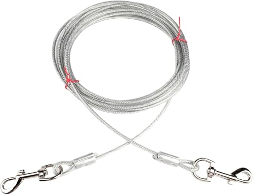 Robustes Hunde-Auslaufkabel, 3 m, mit 360° drehbarem abschließbarem Haken, für den Außenbereich (weiß) von LiTaiJingNice