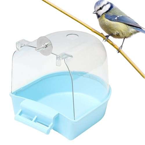 Liakyunf Hängende Badehaus Für Vogelkäfig, Badebox Vogelkäfig Zubehör, Transparente Badewanne Zum Baden Im Papageienkäfig Für Unzertrennliche, Finken, Sittiche, Mannikin von Liakyunf