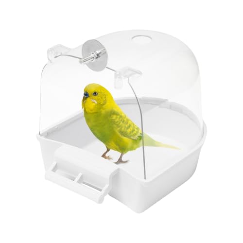 Liakyunf Hängende Badehaus Für Vogelkäfig, Badebox Vogelkäfig Zubehör, Transparente Badewanne Zum Baden Im Papageienkäfig Für Unzertrennliche, Finken, Sittiche, Mannikin Liakyunf Hängende Badehaus Für Vogelkäfig, Badebox Vogelkäfig Zubehör, Transparente Badewanne Zum Baden Im Papageienkäfig Für Unzertrennliche, Finken, Sittiche, Mannikin von Liakyunf