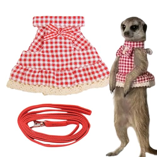 Liakyunf Kaninchengeschirr | Tragesystem Für Kleine Haustiere - Weiches Kleintierkleid Mit Führleine Zum Training Für Draußen Camping Garten Spaziergehen von Liakyunf