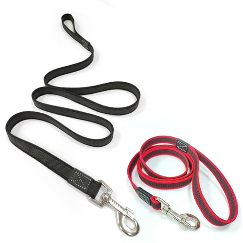 2 Stück Schleppleine für Hunde, 1.5m Laufleine für Hunde mit Gepolsterter Griff, Robuste Schleppleine, wasserabweisend & schmutzunempfindlich, Ideal für Training, Spaziergänge und Outdoor von Liamcute