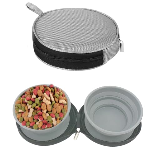 Faltbare Doppel-Hundenäpfe, Faltnapf mit Reise-Etui, Tragbare hundenapf, Reise-Hundenäpfe für Tiernahrung und Wasser, lebensmittelechtes Silikon, BPA-frei, Für kleine und große Hunde Faltbare Doppel-Hundenäpfe, Faltnapf mit Reise-Etui, Tragbare hundenapf, Reise-Hundenäpfe für Tiernahrung und Wasser, lebensmittelechtes Silikon, BPA-frei, Für kleine und große Hunde von Liamcute