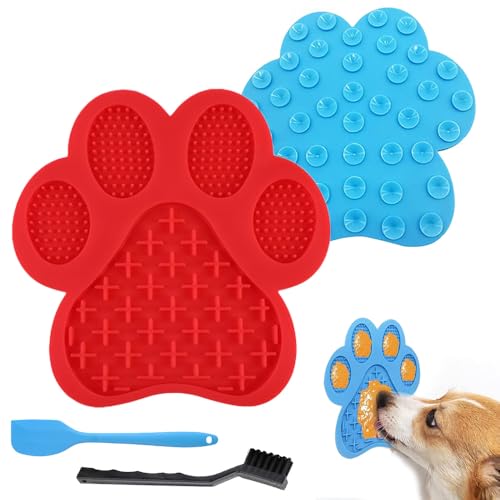 2 Stück Leckmatte Hund, Schleckmatte Hund mit Silikonspatel und Bürste, Hunde leckmatte für Linderung von Hundeangst, Leckmatte für Hunde für Baden, Pflegen und Training für Welpen 2 Stück Leckmatte Hund, Schleckmatte Hund mit Silikonspatel und Bürste, Hunde leckmatte für Linderung von Hundeangst, Leckmatte für Hunde für Baden, Pflegen und Training für Welpen von Liamcute