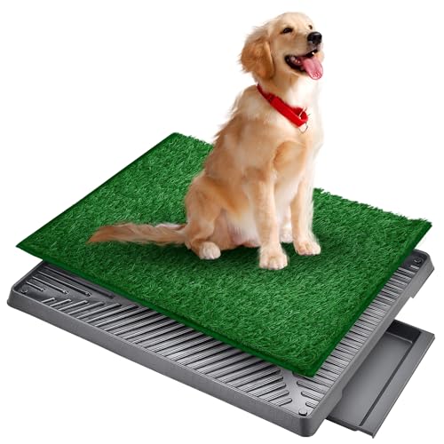 Liangduo Hundetoilette, Haustiertöpfchen, Hundegras, Welpen-Pipi-Pad-Halter, Hunde-Toilettentablett für den Innenbereich, Kunstrasen für Hundetöpfchen, tragbarer Töpfchentrainer mit Tablett (50,8 x 63 Liangduo Hundetoilette, Haustiertöpfchen, Hundegras, Welpen-Pipi-Pad-Halter, Hunde-Toilettentablett für den Innenbereich, Kunstrasen für Hundetöpfchen, tragbarer Töpfchentrainer mit Tablett (50,8 x 63 von Liangduo