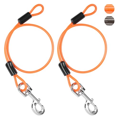 Kaufeste Hundeleinenverlängerung, 61 cm, Drahtseilverlängerung für kleine, mittelgroße und große Hunde, Spazierengehen, Training von Welpen, doppelte 2-Hundeleine, Metallkabel für Halsband und von Libbipaw