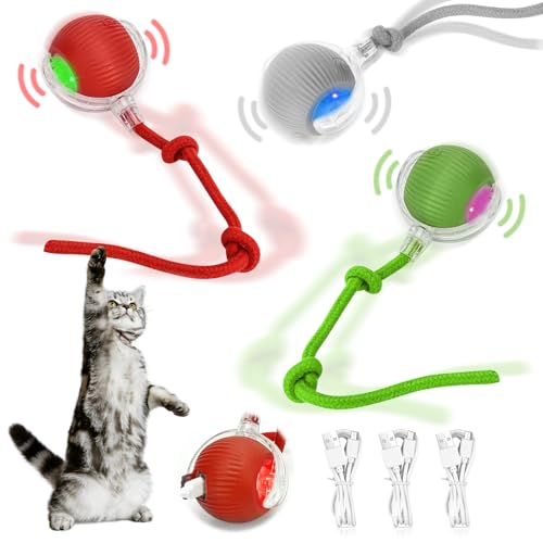 Libershine 3 Stück Interaktives Katzenspielzeug, Interaktiver Spielball mit Schwanz für Katzen, katzenspielzeug Elektrisch Spielball für Katzen 360° Rolling Katzenspielzeug Ball mit USB Libershine 3 Stück Interaktives Katzenspielzeug, Interaktiver Spielball mit Schwanz für Katzen, katzenspielzeug Elektrisch Spielball für Katzen 360° Rolling Katzenspielzeug Ball mit USB von Libershine