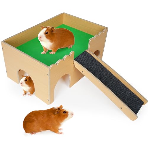 Mehrstöckiges Meerschweinchen Versteck mit Treppe und Matten, Extra Groß Meerschweinchen Schloss Abnehmbare Verstecke für Hamster, für Chinchilla, Hamster, Hase von Libershine