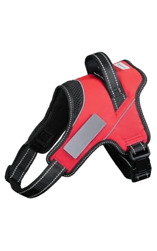Liberte harness Hundegeschirr, kein Ziehen, Namensschild, aufsteckbar, Rot, Größe XXL von Liberte harness