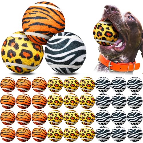 Libima 36 Stück Hunde-Tennisbälle 6,3 cm Spielzeugball für kleine, mittelgroße und große Hunde, langlebiges Zahnen, Kauspielzeug für aggressive Hunde, Übungstraining, Fangen, 3 Stile von Libima