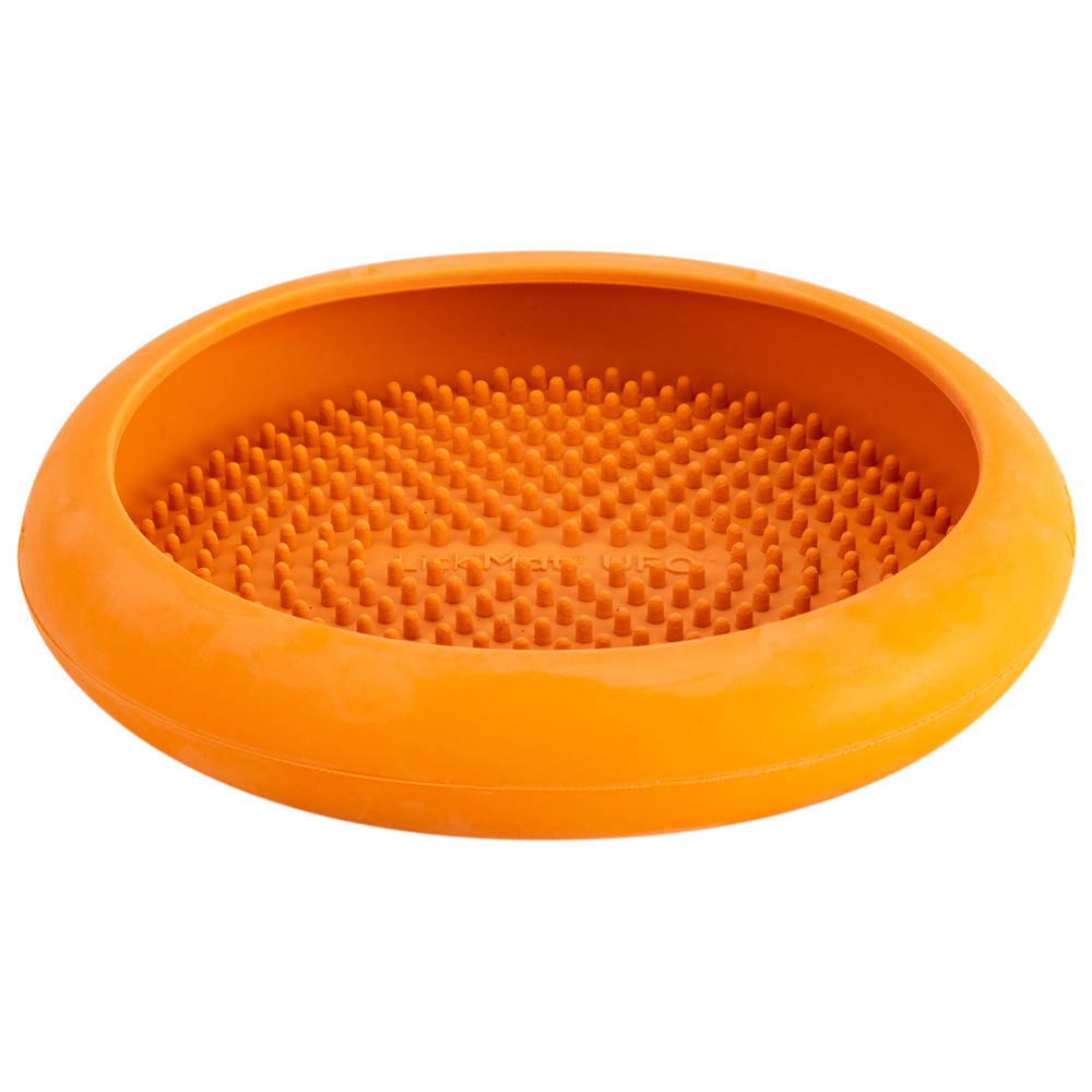 LickiMat® Hunde-Schlecknapf Ufo orange, Höhe: ca. 4 cm, Durchmesser:  ca. 19 cm von LickiMat