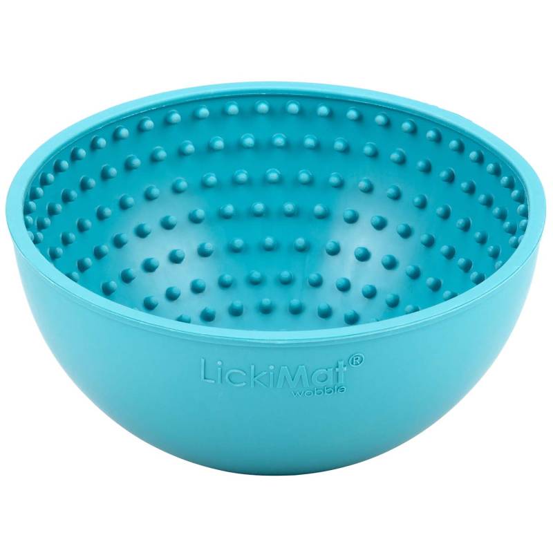LickiMat Hundenapf Wobble, türkis - L 21 x B 19 x H 9,5 cm von LickiMat
