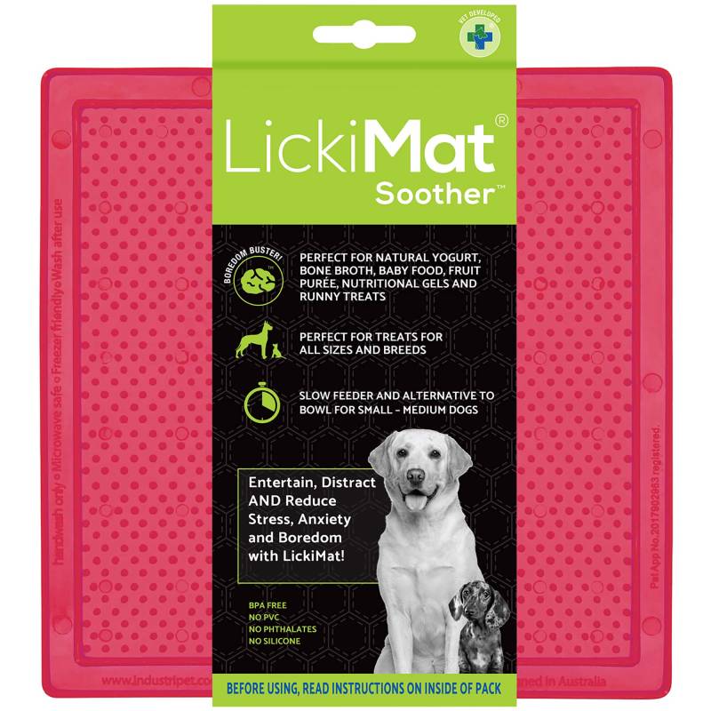 LickiMat Schleckmatte Soother Classic, rosa - L 23 x B 20 x H 1 cm von LickiMat