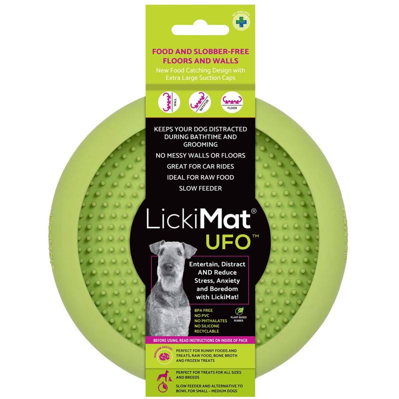 LickiMat Schleckmatte für Hunde UFO, grün -  Ø 18,5 x H 6 cm von LickiMat