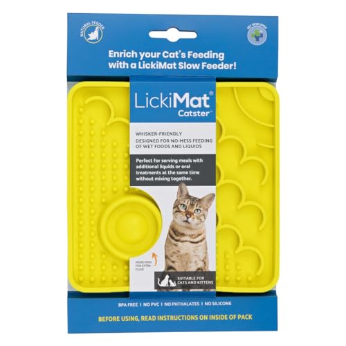 LickiMat Catster Kombination Slow Feeder mit Mikroschale für zusätzliche Hydratation für alle Katzen und Kätzchen von LICKIMAT
