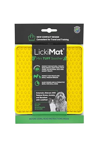 LICKIMAT LickiMat Mini Tuff Schnuller-Hundefuttermatte, Hunde-Langsamfütterer LickiMat, Linderung von Langeweile und Ängsten für Hunde, perfekt für Futter, Leckereien, Joghurt oder Erdnussbutter, lust von LICKIMAT