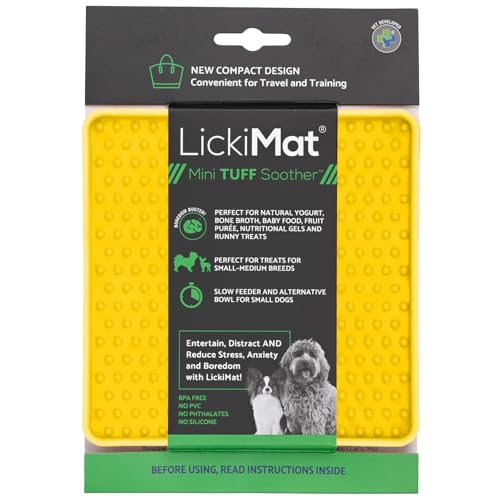 LICKIMAT LickiMat Mini Tuff Schnuller-Hundefuttermatte, Hunde-Langsamfütterer LickiMat, Linderung von Langeweile und Ängsten für Hunde, perfekt für Futter, Leckereien, Joghurt oder Erdnussbutter, lust von LICKIMAT