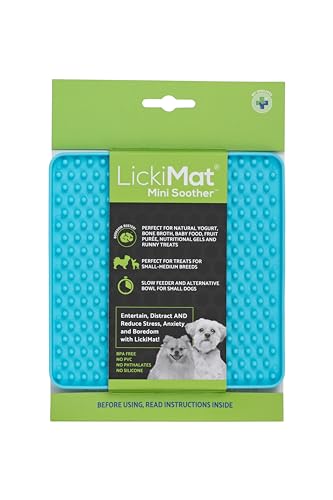 LICKIMAT LickiMat Mini Tuff Schnuller-Hundefuttermatte, LickiMat für langsames Fressen für Hunde, Linderung von Langeweile und Ängsten für Hunde, perfekt für Futter, Leckerlis, Joghurt oder Erdnussbut von LICKIMAT