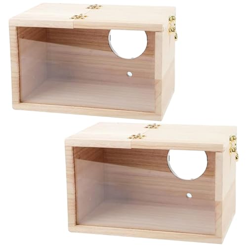 SALAKEET Nesting Box, 2 PCS Visuelle hölzerne Cockatiel -Nistkiste mit runden Tür, äußerer Barsch und öffentlicher Deckel Natural Sturdy Bird House für Käfig SALAKEET Nesting Box, 2 PCS Visuelle hölzerne Cockatiel -Nistkiste mit runden Tür, äußerer Barsch und öffentlicher Deckel Natural Sturdy Bird House für Käfig von Licsaliwe