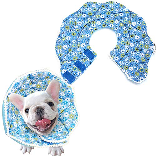 Halskrause Katzen Schutzkragen Hundehalsband nach der Operation Hundekopfkegel Elisabethanisches Halsband für Hunde Hunde-Anti-Biss-Halsband Blue,XL von Lidylinashop