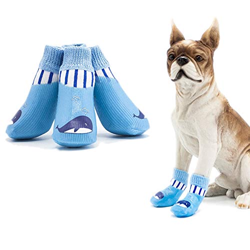 Hundeschuhe Sommer Pfotenschutz Für Hunde Wasserdicht Hundeschuhe für große Hunde Hundeschuhe Hund Regenstiefel Hundeschuhe rutschfest Blue,#6 von Lidylinashop