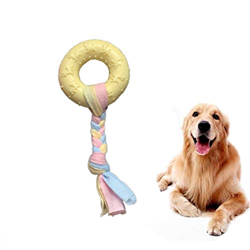 Lidylinashop kauknochen Hunde groß Hunde Spielzeug für welpen Interaktive Hund Spielzeug Hund Spielzeug für langeweile Hund Seil Spielzeug Circle,Yellow von Lidylinashop