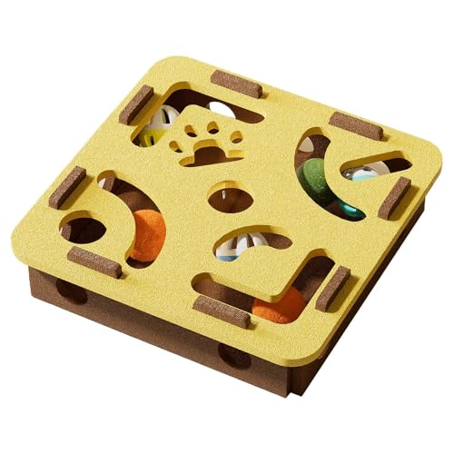 Lieawy Katzen Puzzle Spielzeug, Kätzchen Puzzle Spielzeug, Klingellabyrinth Tunnel Kratzbrett Für Zahnung Geistige Stimulation Bewegung Kleine Katzen Kätzchen von Lieawy