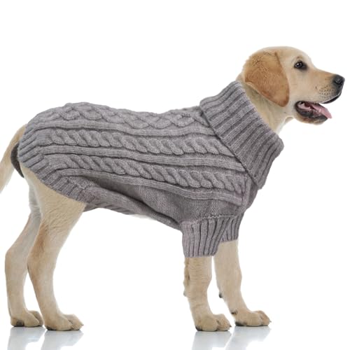 LiebeDD Hundepullover Grosse Hunde - Winter Warm Hundepulli mit Beinen Solide Klassisch Hunde Strick Pullover Hunde Pullis für Große Hunde Labrador Weimaraner, Dog Sweater (Grau XL) LiebeDD Hundepullover Grosse Hunde - Winter Warm Hundepulli mit Beinen Solide Klassisch Hunde Strick Pullover Hunde Pullis für Große Hunde Labrador Weimaraner, Dog Sweater (Grau XL) von LiebeDD