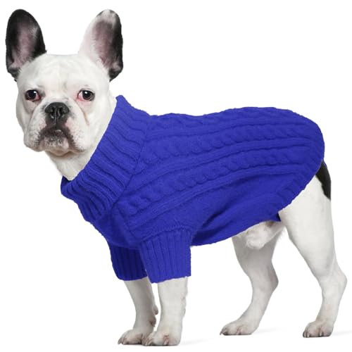 LiebeDD Hundepullover Mittelgroße Hunde - Winter Warm Hundepulli mit Beinen Solide Klassisch Hunde Strick Pullover für Dackel Französische Bulldogge und Katzen, Dog Sweater (Saphir Blau M) LiebeDD Hundepullover Mittelgroße Hunde - Winter Warm Hundepulli mit Beinen Solide Klassisch Hunde Strick Pullover für Dackel Französische Bulldogge und Katzen, Dog Sweater (Saphir Blau M) von LiebeDD