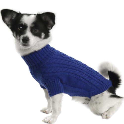 LiebeDD Hundepullover Kleine Hunde - Winter Warm Hundepulli mit Beinen Solide Klassisch Hunde Strick Pullover für Windhund Welpen und Katzen, Dog Sweater (Saphir Blau S) LiebeDD Hundepullover Kleine Hunde - Winter Warm Hundepulli mit Beinen Solide Klassisch Hunde Strick Pullover für Windhund Welpen und Katzen, Dog Sweater (Saphir Blau S) von LiebeDD