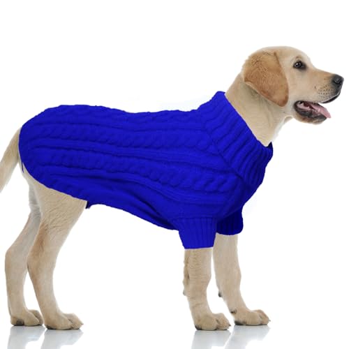 LiebeDD Hundepullover Grosse Hunde - Winter Warm Hundepulli mit Beinen Solide Klassisch Hunde Strick Pullover Hunde Pullis für Große Hunde Labrador Weimaraner, Dog Sweater (Saphir Blau XL) LiebeDD Hundepullover Grosse Hunde - Winter Warm Hundepulli mit Beinen Solide Klassisch Hunde Strick Pullover Hunde Pullis für Große Hunde Labrador Weimaraner, Dog Sweater (Saphir Blau XL) von LiebeDD