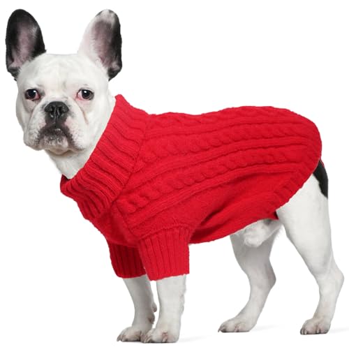 LiebeDD Hundepullover Weihnachten - Warm Weihnachtspullover Hund mit Geschirrloch Französische Bulldogge Pullover Strick Hundepulli für Kleine Mittelgroße Grosse Hunde Dog Sweater (Weihnachts Rot L) LiebeDD Hundepullover Weihnachten - Warm Weihnachtspullover Hund mit Geschirrloch Französische Bulldogge Pullover Strick Hundepulli für Kleine Mittelgroße Grosse Hunde Dog Sweater (Weihnachts Rot L) von LiebeDD