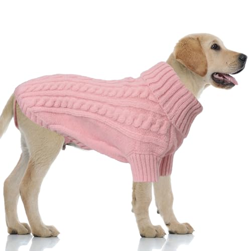 LiebeDD Hundepullover Grosse Hunde - Winter Warm Hundepulli mit Beinen Solide Klassisch Hunde Strick Pullover Hunde Pullis für Große Hunde Labrador Weimaraner, Dog Sweater (Rosa XL) LiebeDD Hundepullover Grosse Hunde - Winter Warm Hundepulli mit Beinen Solide Klassisch Hunde Strick Pullover Hunde Pullis für Große Hunde Labrador Weimaraner, Dog Sweater (Rosa XL) von LiebeDD