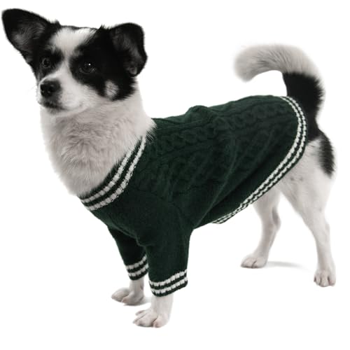 LiebeDD Hundepullover - Warm Dackel Pullover Hund mit Beinen, Elegant College Hundepulli V-Ausschnitt Hunde Pullis Strick Hundepullover für Kleine Mittelgroße Grosse Hunde Dog Sweater (Grün S) LiebeDD Hundepullover - Warm Dackel Pullover Hund mit Beinen, Elegant College Hundepulli V-Ausschnitt Hunde Pullis Strick Hundepullover für Kleine Mittelgroße Grosse Hunde Dog Sweater (Grün S) von LiebeDD