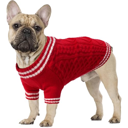 LiebeDD Hundepullover Grosse Hunde, Warm Strickmantel Hundepulli V-Ausschnitt Hunde Pullis Strick Hund Pullover für Französische Bulldogge, Labrador, Deutscher Schäferhund, Dog Sweater (Rot XL) LiebeDD Hundepullover Grosse Hunde, Warm Strickmantel Hundepulli V-Ausschnitt Hunde Pullis Strick Hund Pullover für Französische Bulldogge, Labrador, Deutscher Schäferhund, Dog Sweater (Rot XL) von LiebeDD