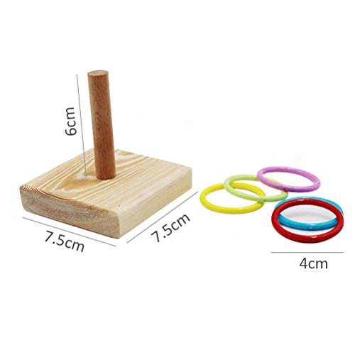 LiebeWH Vogel-Trainingsring-Spielzeug, Interaktives Stapelring-Vogelspielzeug, Vogel-Trick-Tischspielzeug, Papageien-Trick-Stapelring mit Basis, Pädagogisches Vogel-Tischspielzeug für von LiebeWH