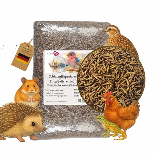 Liebesvogel für Wildvögel 10 kg Soldatenfliegenlarven Vogelfutter Fischfutter (wie Mehlwürmer) von Liebesvogel für Wildvögel