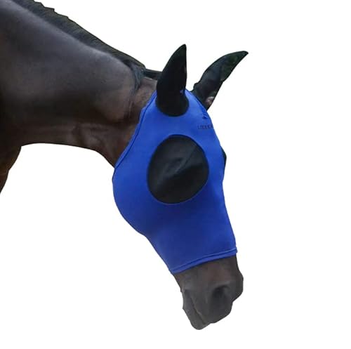 Liekkas Super Comfort Fliegenmaske für Pferde, elastisch, mit Ohren, UV-Schutz für Pferde, Größe XL, Blaugrün von Liekkas