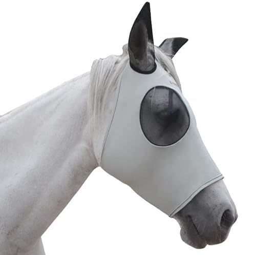 Super Comfort Pferde-Fliegenmaske, Elastizität, Fliegenmaske mit Ohren, UV-Schutz für Pferde, Größe XL, Grau von Liekkas