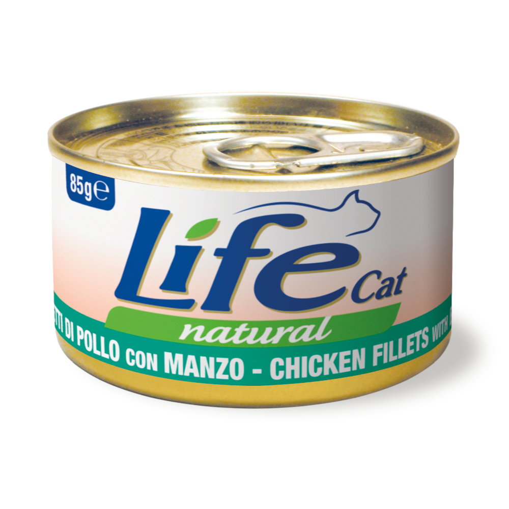 Life Cat Natural Adult 6 x 85 g - Huhn mit Rindfleisch von Life Cat Natural