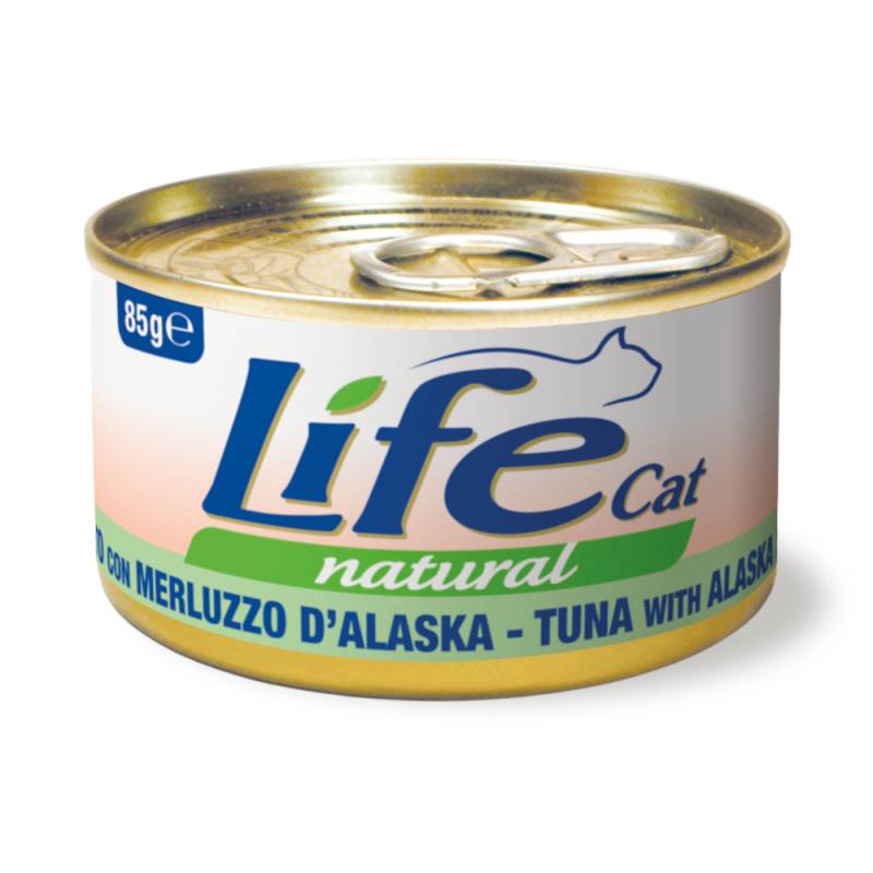 Sparpaket Life Cat Natural Adult 24 x 85 g - Thunfisch mit Alaska-Seelachs von Life Cat Natural