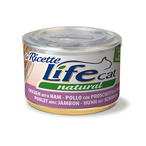 Life Cat 102391 Dose Die Rezepte mit Huhn, Schinken und Bohne, grün, 150 g von Life Cat