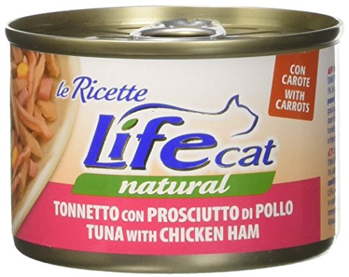 Life Cat Natural Le Rezepte, Thunfisch mit Huhn und Karotten, 150 g Dose mit verschwendbarem Deckel. von HAPIPET
