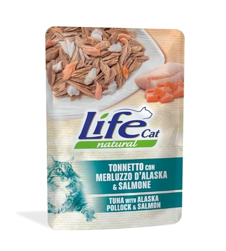 Life Cat Natural Thunfisch mit Alaska-Dorsch und Lachs, Umschlag 70 g von Life