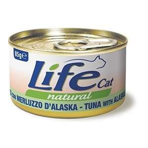 Life Cat Natural Thunfisch mit Alaska Kabeljau, Dose 85g von Life