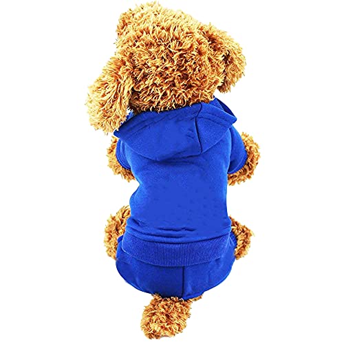LifeWheel Haustier Kleidung Hundemantel Hundepullover Warm Wintermantel Hunde Kostüm für Katzen Kleine Hunde Hunde-Kapuzenpullover (Blau, M) von LifeWheel