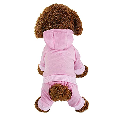 LifeWheel Haustier Kleidung Hundemantel Hundepullover Warm Wintermantel Hunde Kostüm für Katzen Kleine Hunde Hunde-Kapuzenpullover (Pink, 2XL) von LifeWheel
