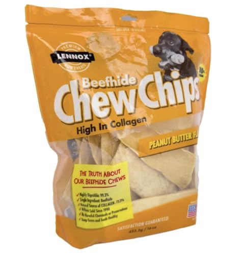 Natürliche Kauchips für Hunde – Knuspriger Kausnack zur Zahnpflege – Langanhaltender Genuss – Ohne Zusatzstoffe – Für kleine bis große Hunde (500g, Erdnussbutter) von Lifebound
