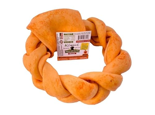 Ring-Kauknochen für Hunde – Natürlicher, zahnfreundlicher Kausnack in Ringform – Langanhaltender Kauspaß – Ohne Zusatzstoffe – Für kleine bis große Hunde (12,7-15,2cm, Honig) von Lifebound
